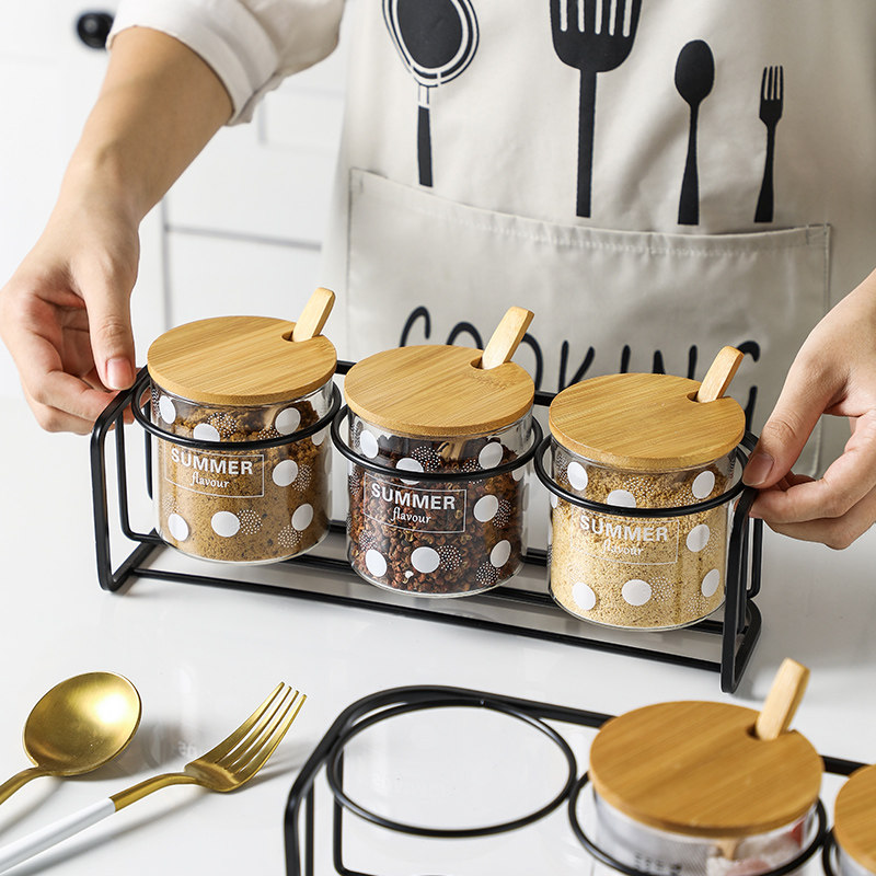 北欧风厨房玻璃调料罐家用味精盐糖罐收纳盒佐料盒调味罐套装组合,厨房/烹饪用具,调味瓶罐/调料研磨器,淘宝优惠券,粉丝福利购,淘宝优惠卷