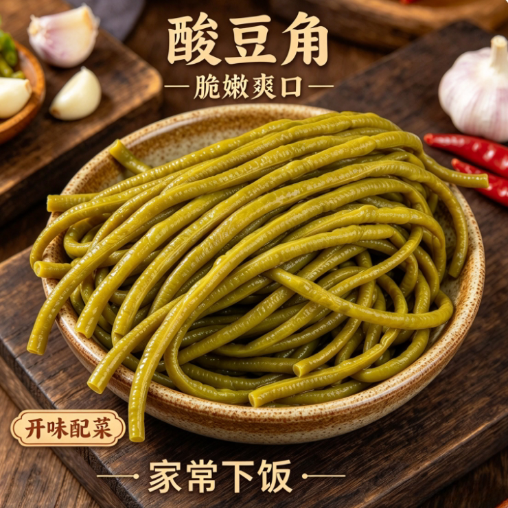 老坛酸豆角手工腌泡酸爽入味