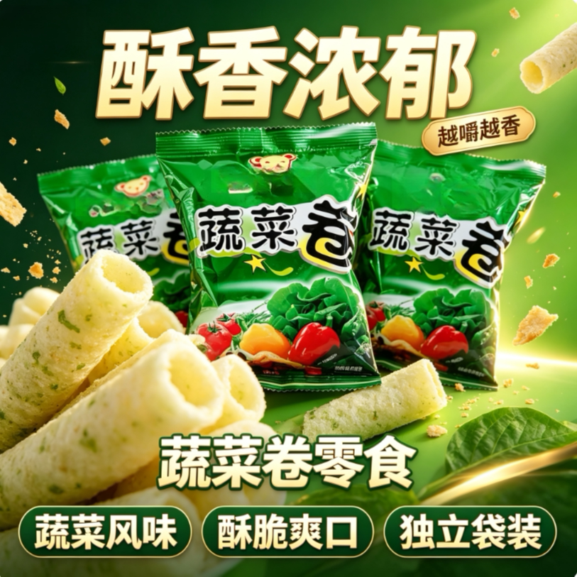 低脂蔬菜空心卷香脆不腻即食