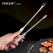 316L不锈钢韩式 烤肉夹子食品夹加长防烫烧烤夹厨房煎牛排专用夹子