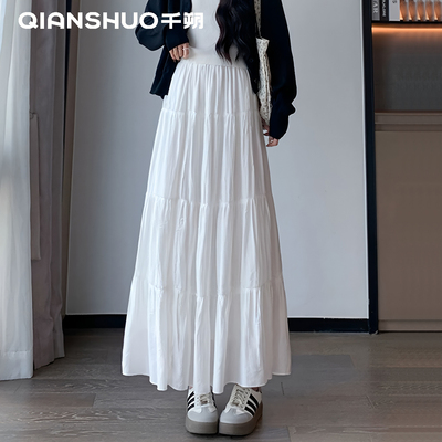 千朔桃花蛋糕裙女新款高腰遮胯