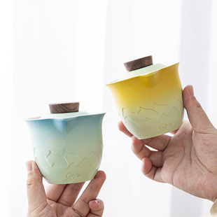 陶瓷快客杯一壶四杯便携式 旅行茶具套装 包户外露营随身泡茶壶定制