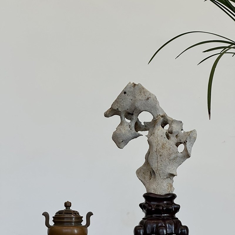 中式奇石摆件茶室空间玄关案头书房赏石装饰天然原石观赏石太湖石