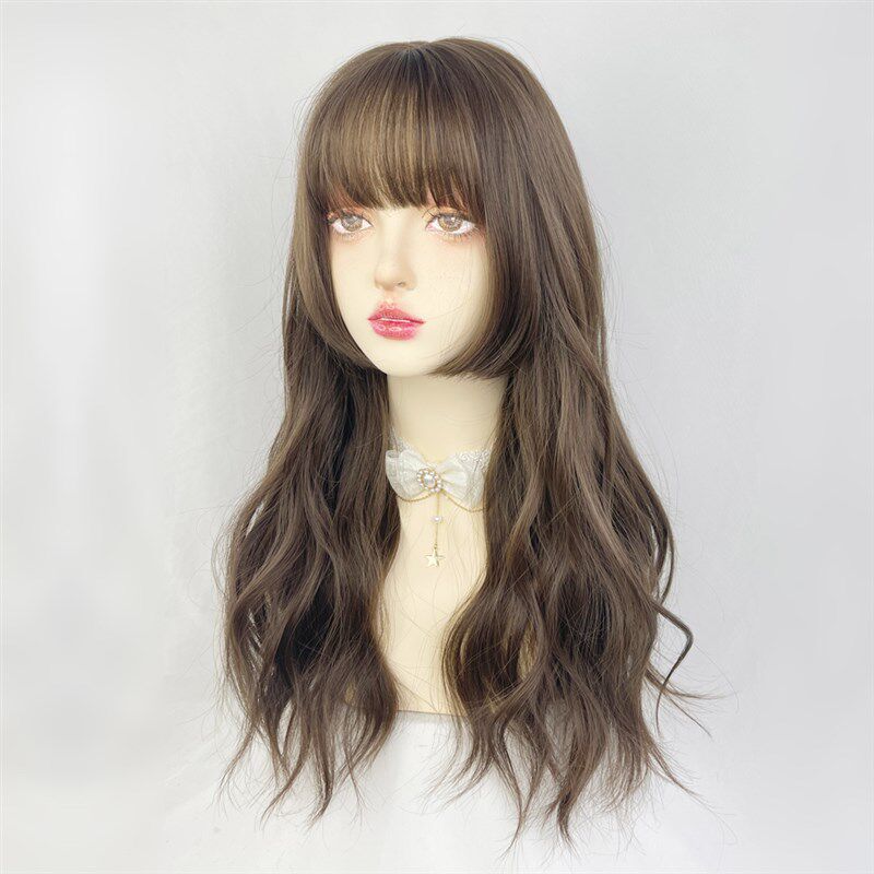公主切假发全头套女长发秋冬冷棕色姬发水母头卷发套lolita大波浪