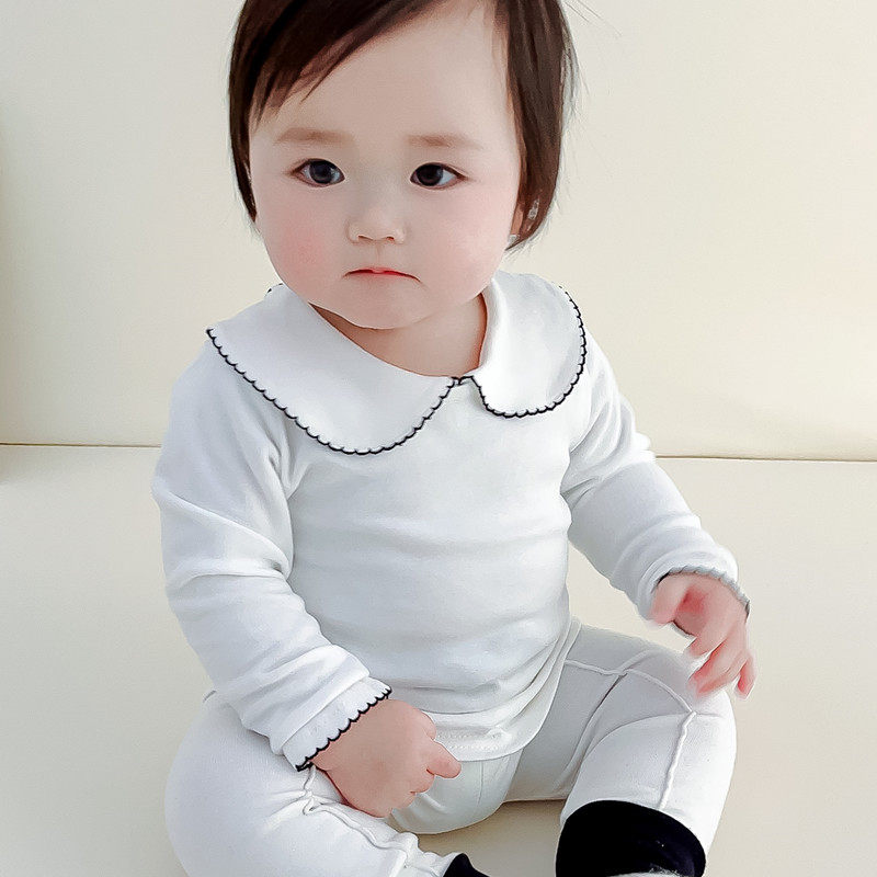 班纳之家女宝宝春秋纯棉公主花边领女童娃娃领儿童白色打底衫T恤,童装/婴儿装/亲子装,T恤,淘宝优惠券,粉丝福利购,淘宝优惠卷