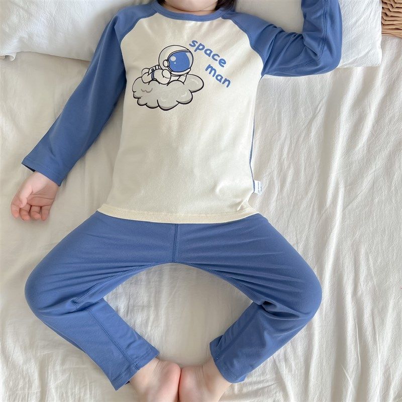 儿童睡衣秋季新款宝宝纯棉卡通套装男童圆领长袖长裤女童家居服,童装/婴儿装/亲子装,家居服套装,淘宝优惠券,粉丝福利购,淘宝优惠卷