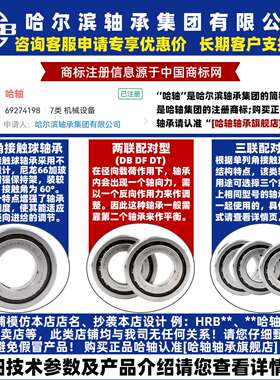 HRB 哈尔滨轴承 7603055 TN P4 DB DT DF 两联配对
