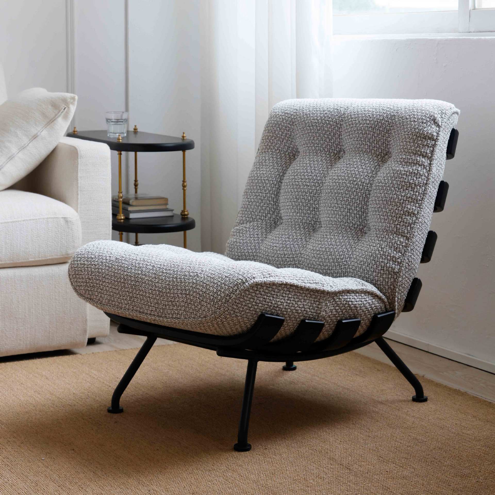 Tacchini脊骨椅意式极简沙发椅木条沙发椅中古设计师躺椅软垫沙发