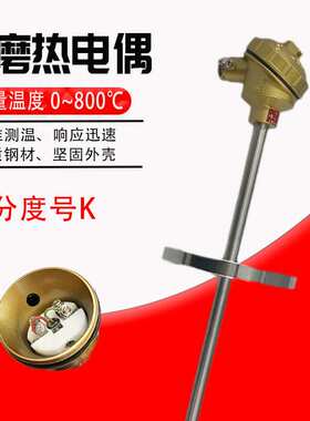 上仪WRNN2-430耐磨热电偶K型WRNM-430M高温耐磨涂层Ni60 DN25法兰