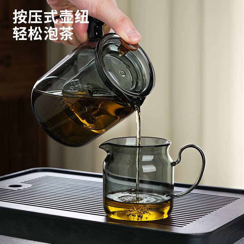 新品玻璃茶具套装家用泡茶壶茶盘喝茶杯子待客大容量2025新款轻奢