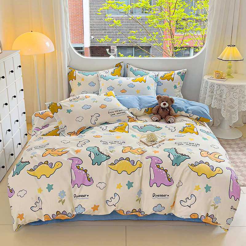 新款13376纯棉印花四件套简约全棉支南通床上床单三件套学生被套