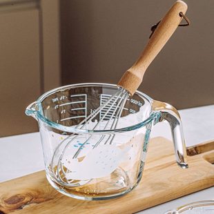 量杯烤小白熊刻度梨早餐带豆浆秋冬家用树玻璃大容量杯子可专用杯