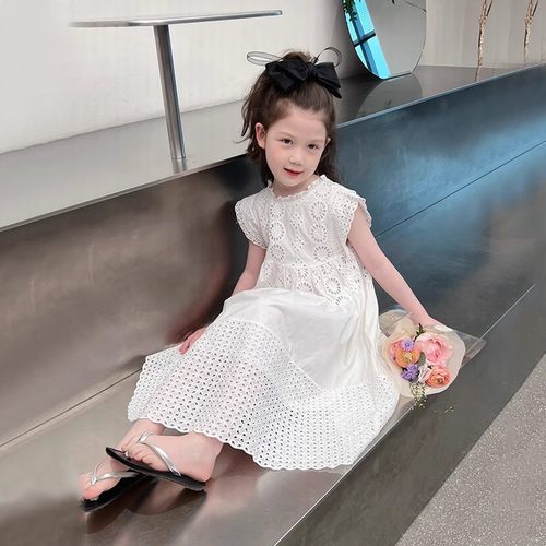 大童装洋气背心裙女孩公主网u纱裙子女儿童吊带连衣裙2024夏装新