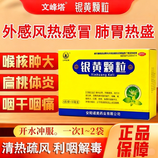 银黄颗粒中成药风热感冒清热颗粒呼吸道感染嗓子肿痛发炎急慢咽炎
