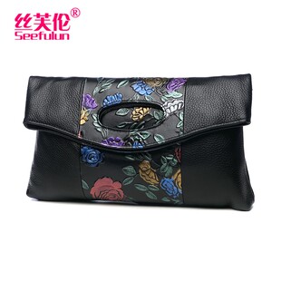 手包女手拿包女折叠手抓包民族风真皮大容量夹包宴会手提包潮女