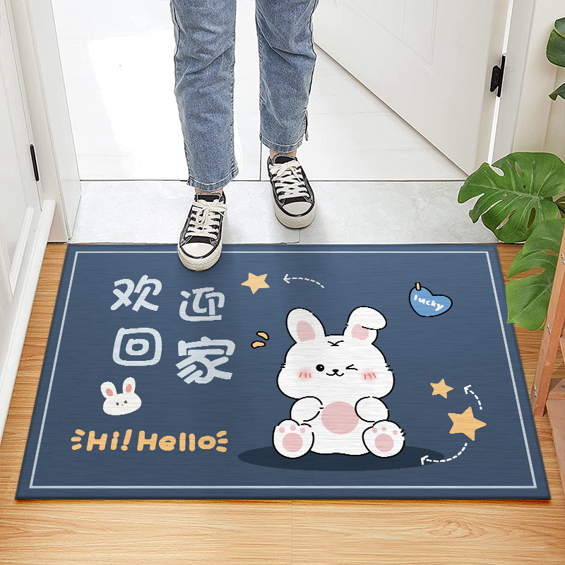 卡通兔进a门地垫入户门垫客厅玄关家用脚踏垫耐磨除尘门口踩脚地