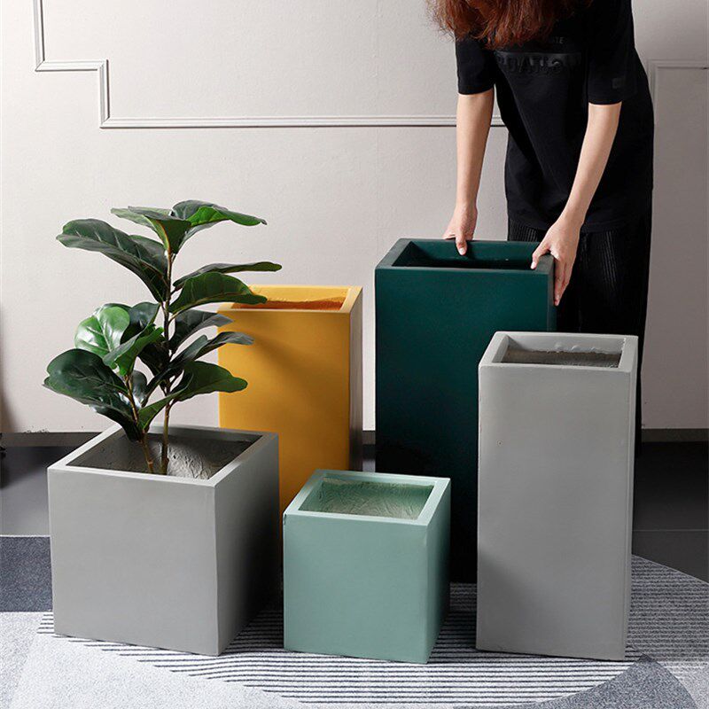 北欧现代彩色四方形绿植特大号水泥落地大花盆带托盘室内简约花器,鲜花速递/花卉仿真/绿植园艺,花盆,淘宝优惠券,粉丝福利购,淘宝优惠卷