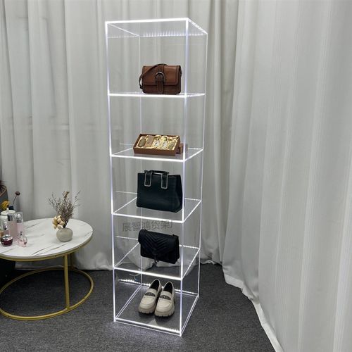 亚克力手办展示架定制手办柜潮玩柜玩具柜发光模型柜鞋子包包货架