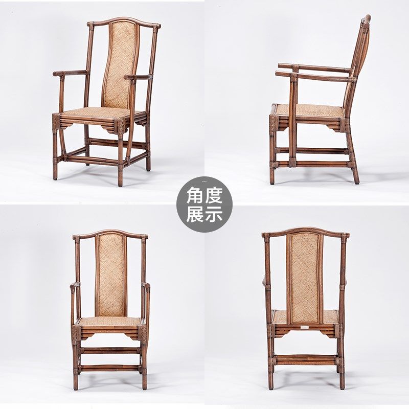 长青堂天然真藤椅子明老式太师椅单人家用阳台休闲椅靠背椅餐椅,住宅家具,阳台椅,淘宝优惠券,粉丝福利购,淘宝优惠卷