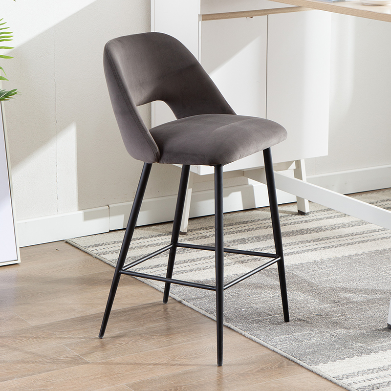 新款吧椅靠背现代极简风LOFT个性设计铁艺高脚长腿吧台椅酒吧凳子