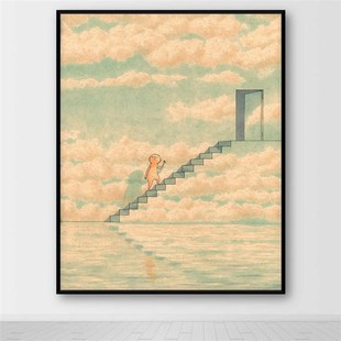 楚门的世界电影装饰画卡通油画卧室客厅挂画摆画沙发艺术背景墙