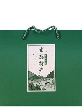 糕点零食通用土特产包装礼品盒茶叶水果蔬菜超大号绿色空盒子