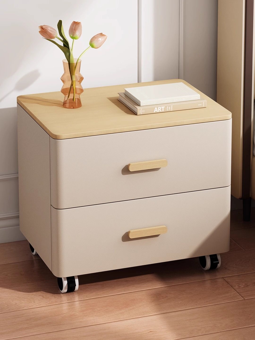 床头柜实木卧室储物柜收纳简约现代床边柜免安装置物柜子可移动,住宅家具,床头柜,淘宝优惠券,粉丝福利购,淘宝优惠卷