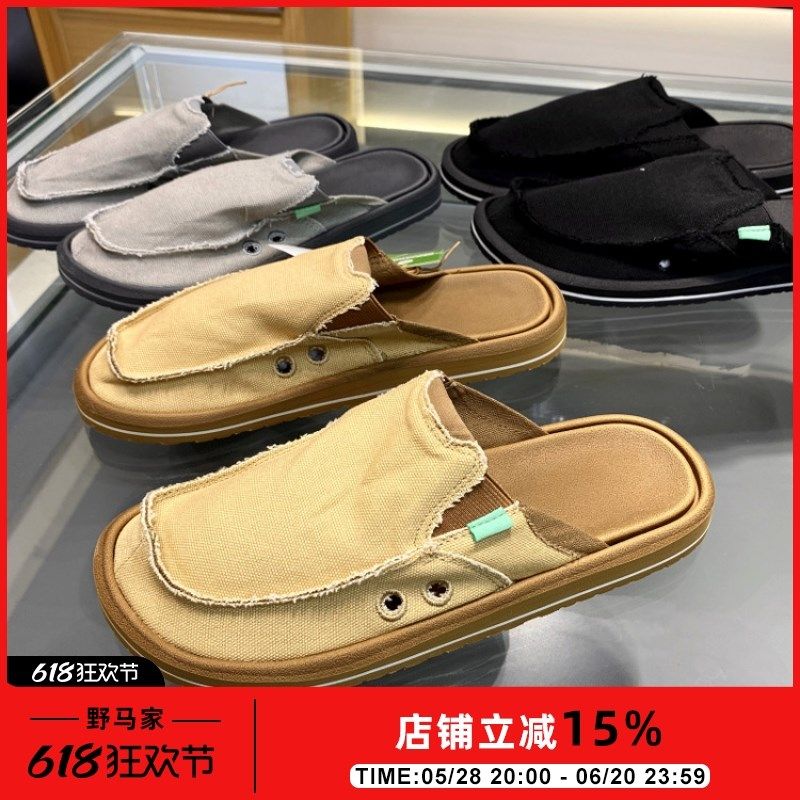 且买且珍惜!有大码!重磅外贸单!夏季一脚蹬帆布休闲包头拖鞋男,流行男鞋,包头拖,淘宝优惠券,粉丝福利购,淘宝优惠卷