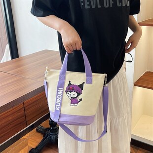 时尚 百搭大容量手提包出游w收纳包女孩礼物水桶包便当袋库洛米