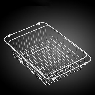 速发04不锈钢洗碗n池水槽沥水架可伸缩洗菜盆沥水篮厨房筐子漏池