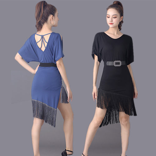 拉丁舞服装女成人新款高端v拉丁连衣裙比赛表演专业舞裙艺考演出