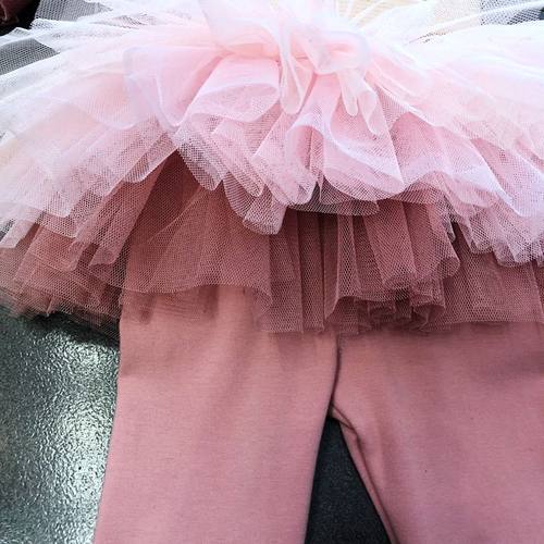 女童纱裙裤打底裤女宝宝假两件裙裤春G款裤裙打底裤百搭纯棉长裤