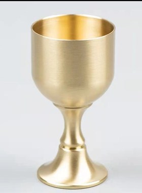 纯黄铜酒杯大中小套装铜工艺装饰品大量发N货黄铜高脚杯加厚新款