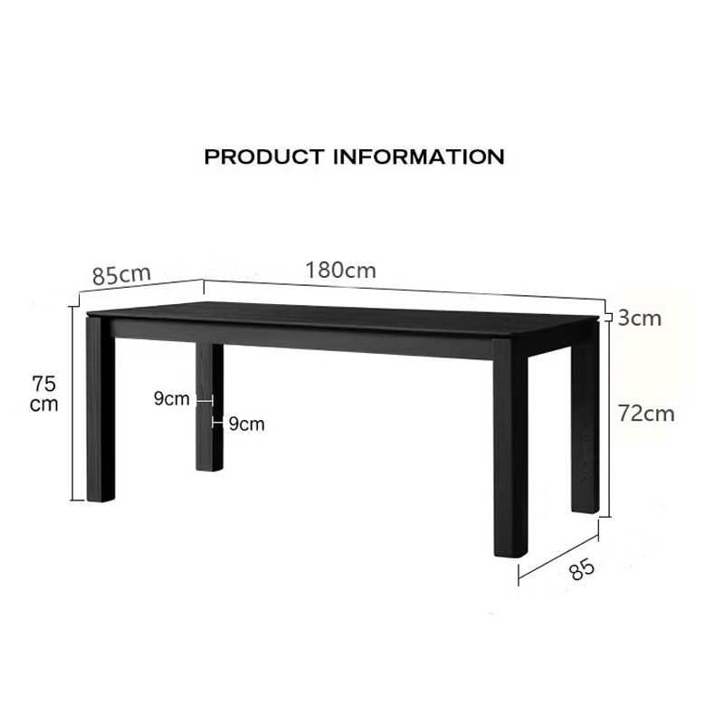 北美全实木餐桌北欧现代简约长方形饭桌椅组合家具大板书桌工作台
