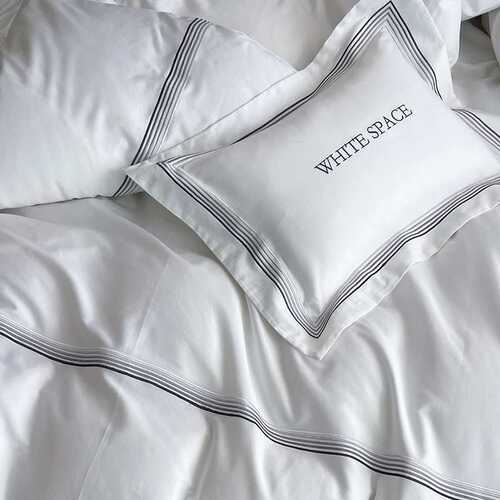 高端酒店四件套100支白色全棉十件套床品bed sheet set 床单被套