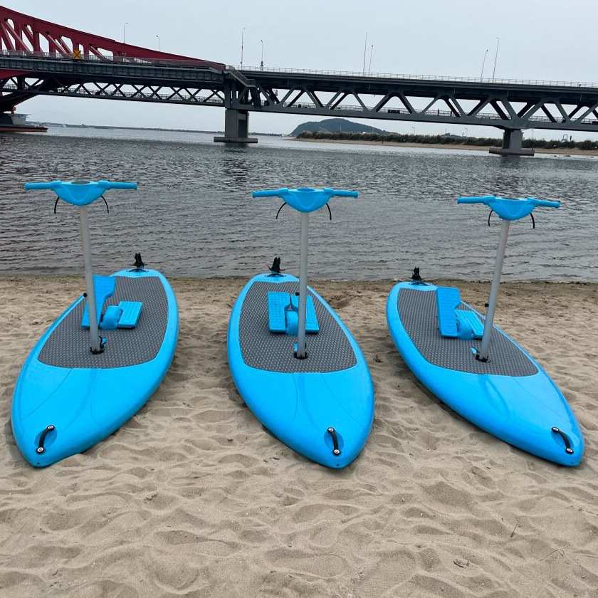 加厚脚踏式水上自行车海上游乐船网红景区塑料材质公园观光脚踏船