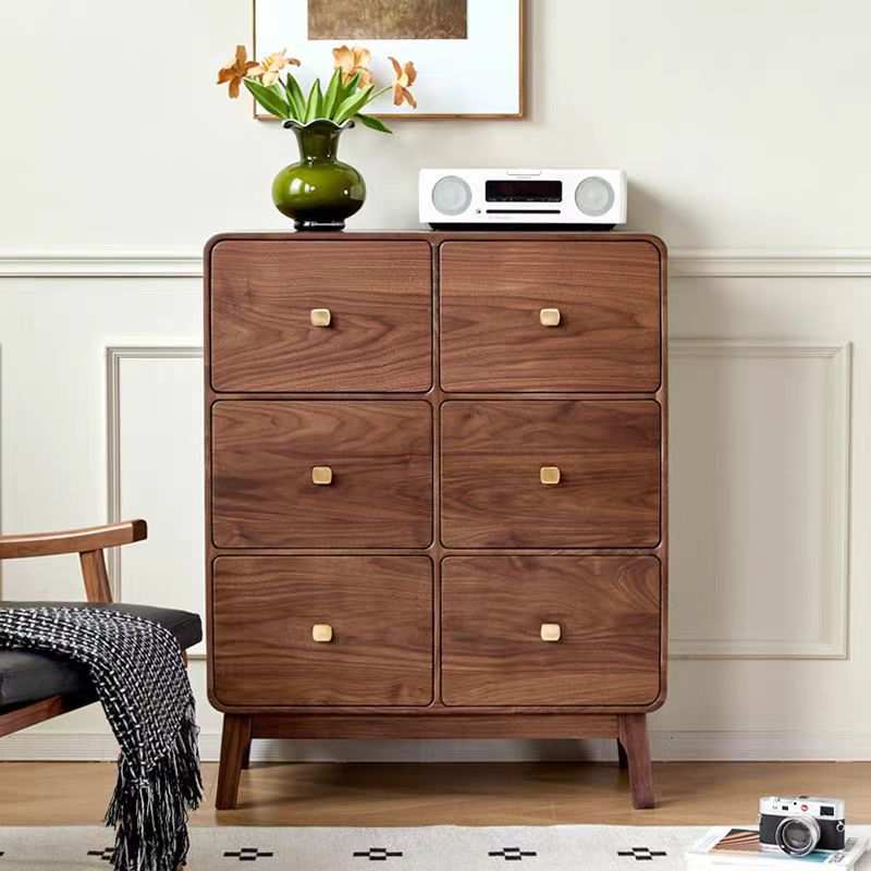 北美黑胡桃木六斗柜意式实木樱桃木斗柜卧室抽屉收纳柜客厅储物柜