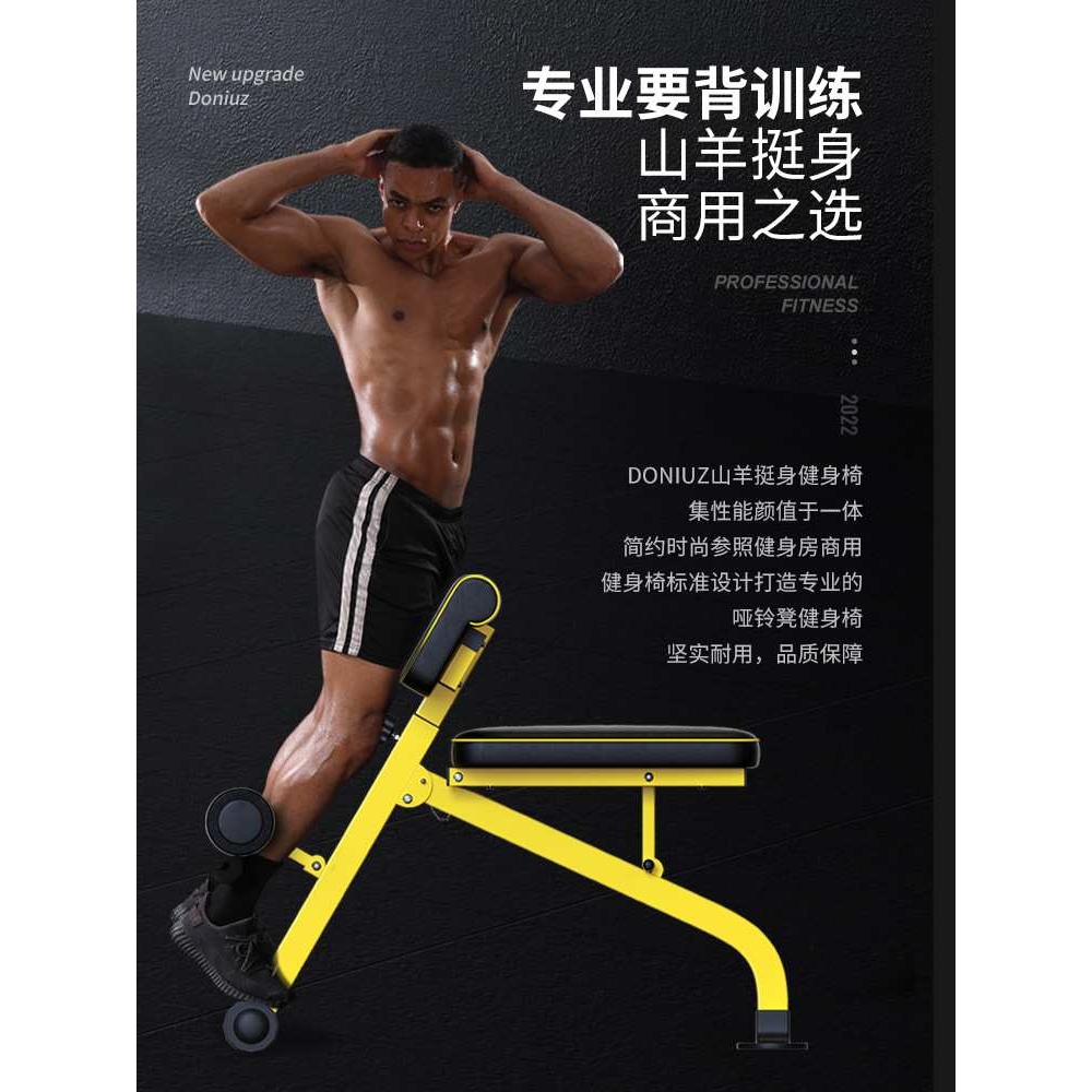 山羊挺身器多功能罗马椅家用健身器材仰卧起坐腹肌折叠哑铃牧师凳
