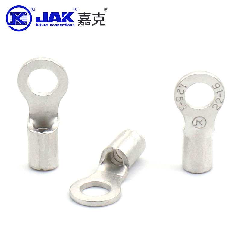 RNB1.25-3圆形接线端子 冷压端子M3螺口紫铜压线鼻子裸铜端头OT端