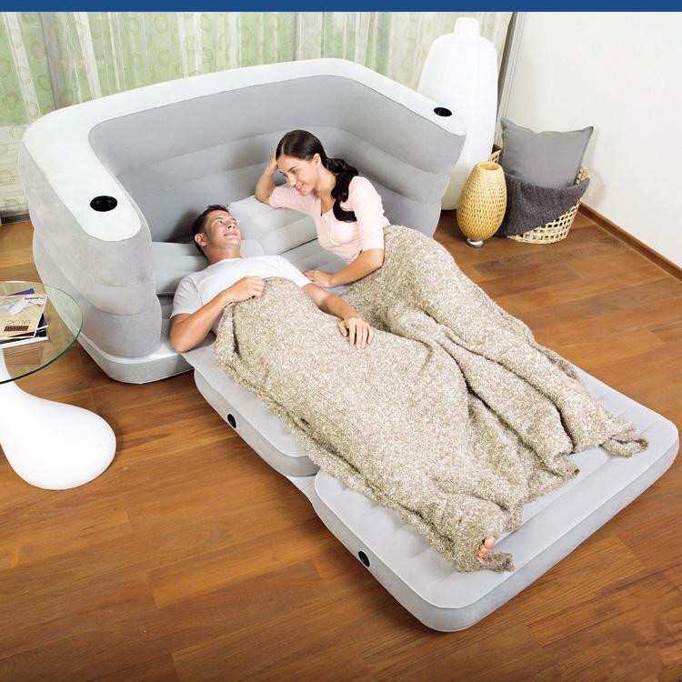 Bestway75063二合一双人植绒沙发床懒人沙发客厅沙发床午休躺椅