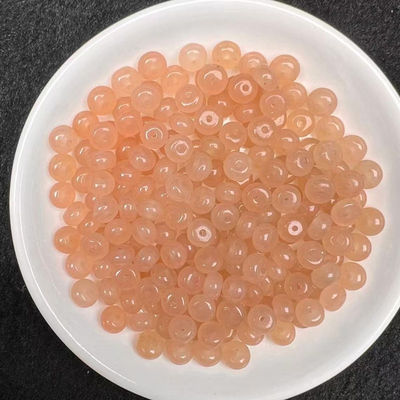 和田玉藕粉色DIY算盘珠散珠串珠多圈手链玉石手串挂链隔片算盘珠