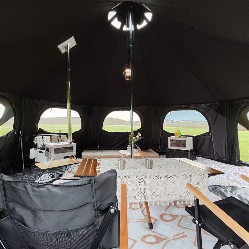 黑化马戏团帐篷户外露营棉布帐篷防雨大型蒙古包户外帐篷营地帐篷