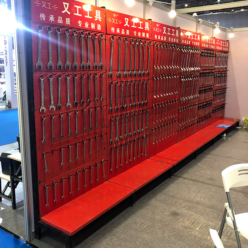 高腿五金工具展示架洞洞板货架置物架多功能电动工具展会展架靠墙