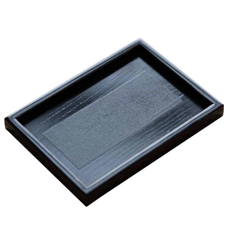 日式黑色漆器茶盘托盘实木家用小号简约大漆茶道茶席长方形