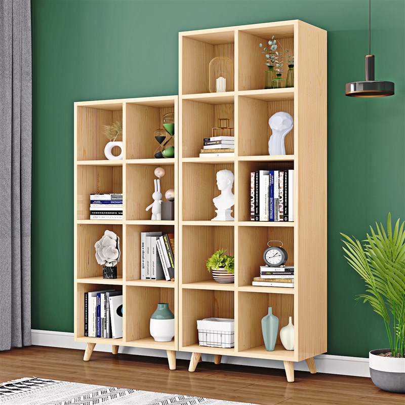 简易实木儿童书架置物架落地书柜小学生幼儿园家用矮柜子定制松木