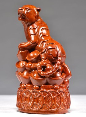 花梨木雕刻猴子摆件生肖猴实木质灵猴献桃办公装饰送礼红木工艺品