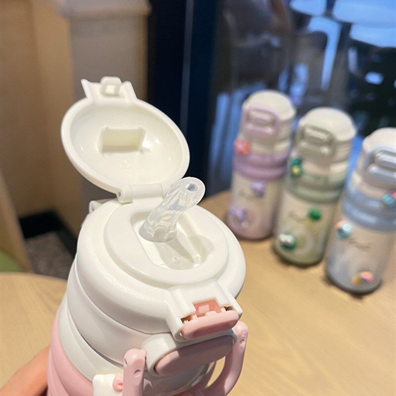 2025新款高颜值双饮女生带吸管不锈钢保温杯子学生便携办公室水杯