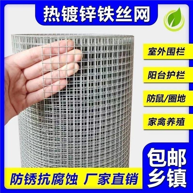 热镀锌钢丝网加粗超硬铁丝网鸡鸭鹅养殖网封窗网防猫防护铁网格网