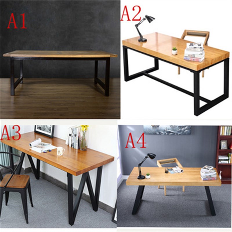 铁艺桌架脚腿支架大板小茶几办公台餐榆木橡胶定制会议电脑老板春