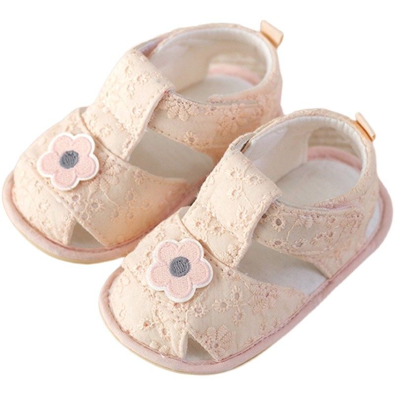 婴儿学步凉鞋夏季宝宝鞋子公主软底鞋透气防滑5-8个月7布鞋9不掉6